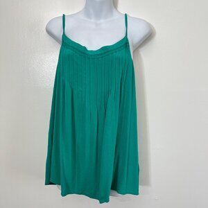 Fat Face Women's Teal Green Pleated EcoVero Cami Top Size 10‎